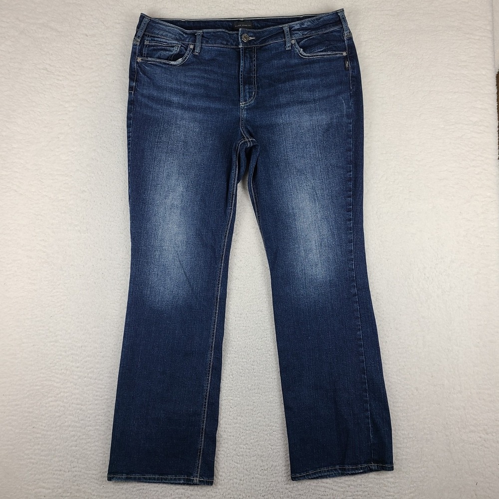 Silver Jeans Womens Plus 20x33 Blue Suki Boot Cut Dark Wash Denim